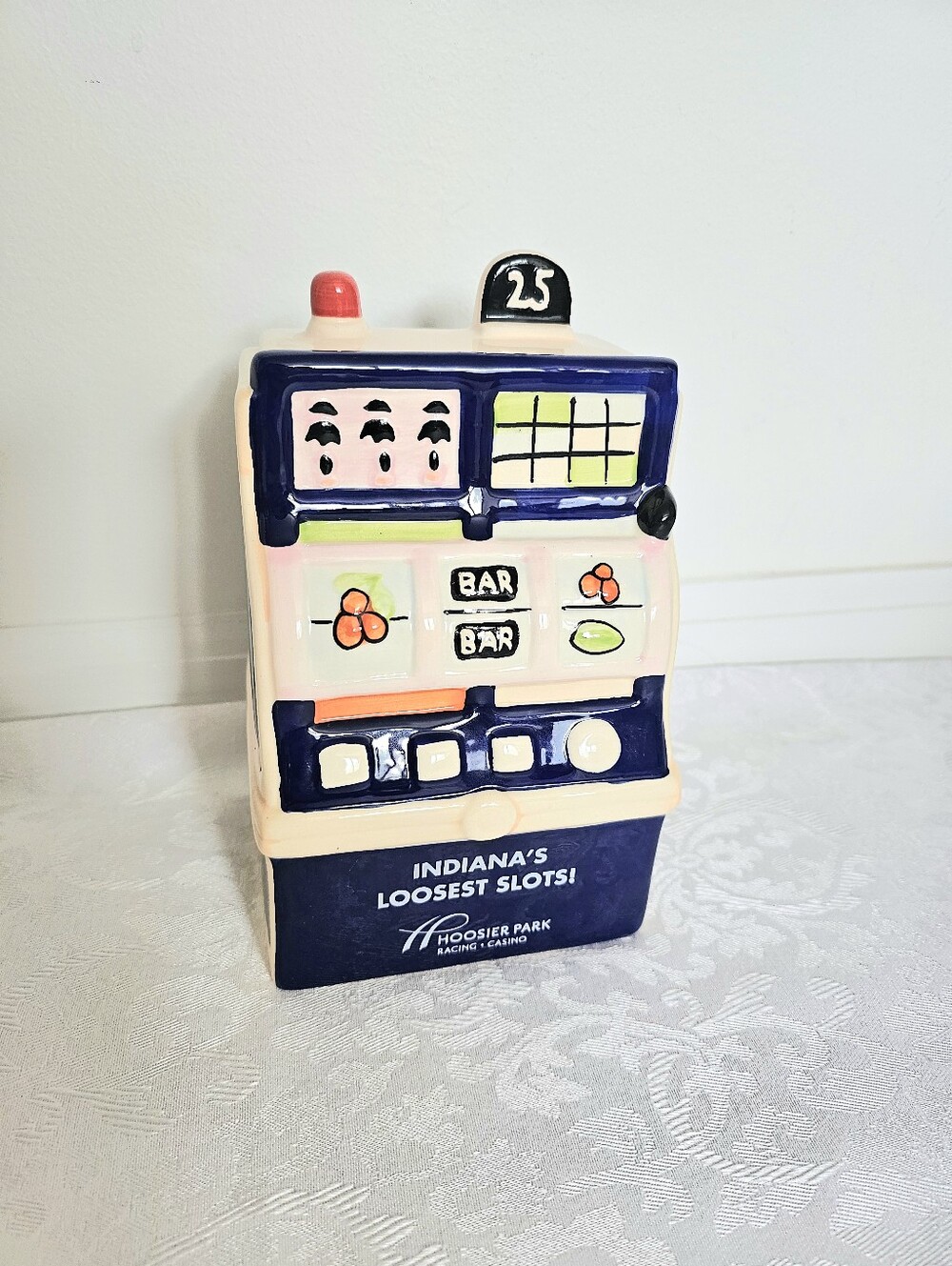 Novelty Ceramic Small Cookie Jar- Hoosier Themed